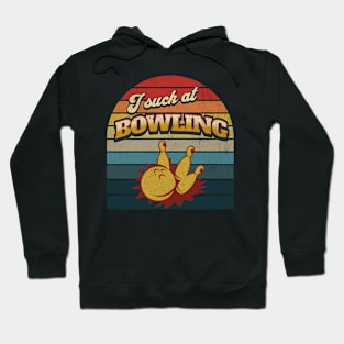 I Suck at Bowling Retro Vintage Sunset Hoodie